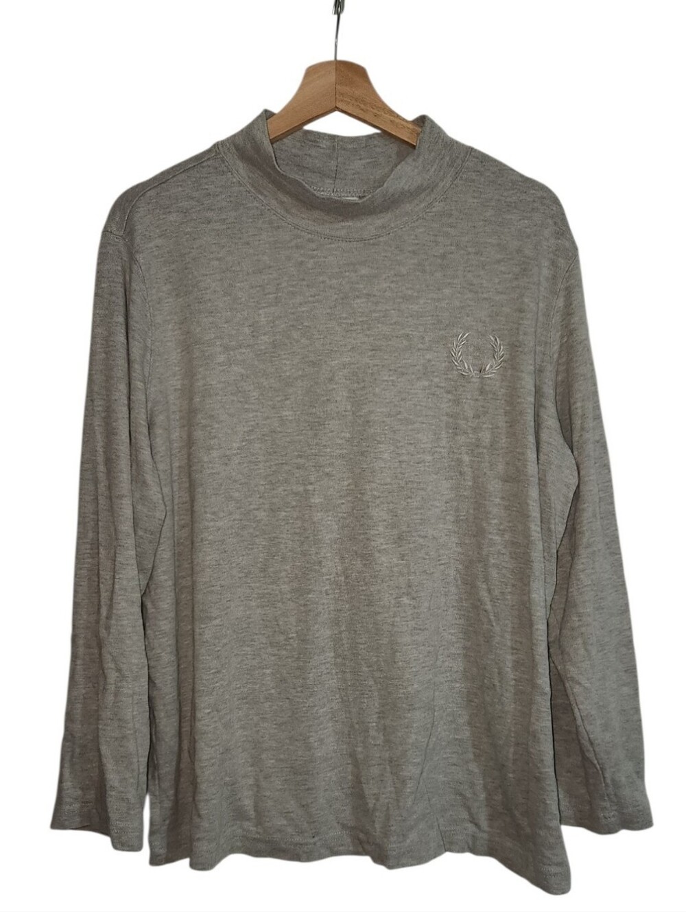 Blair Mens 2XL Gray Mock Neck T-Shirt Laurel Wreath Embroidered 47320